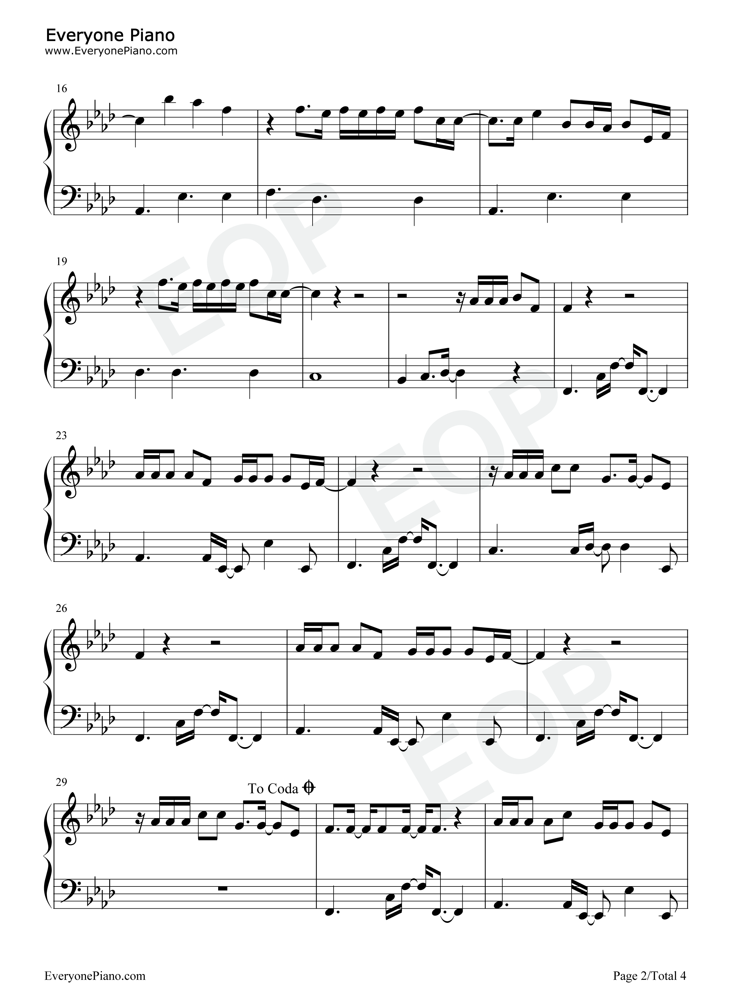 Call It Love五线谱预览2
